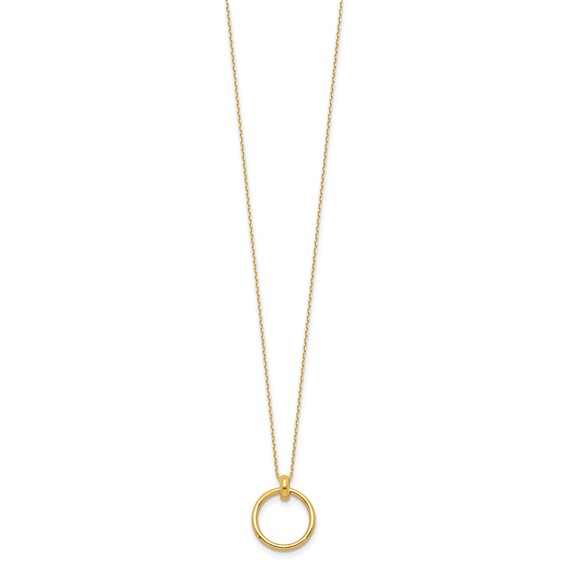 Leslie's Gold Circle Pendant Necklace
