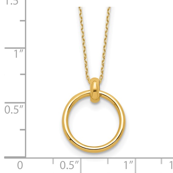 Leslie's Gold Circle Pendant Necklace