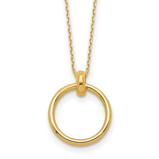 Leslie's Gold Circle Pendant Necklace