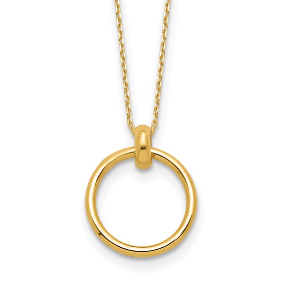 Leslie's Gold Circle Pendant Necklace