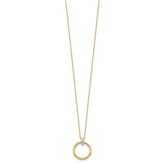 Leslie's 14K Two-tone Polished Circle Necklace