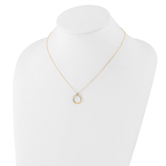 Leslie's 14K Two-tone Polished Circle Necklace