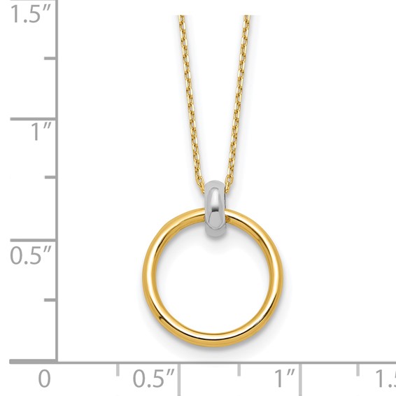 Leslie's 14K Two-tone Polished Circle Necklace
