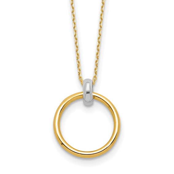 Leslie's 14K Two-tone Polished Circle Necklace