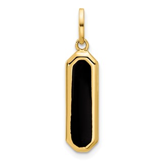 Leslie's 14K with Black Enamel Polished Pendant