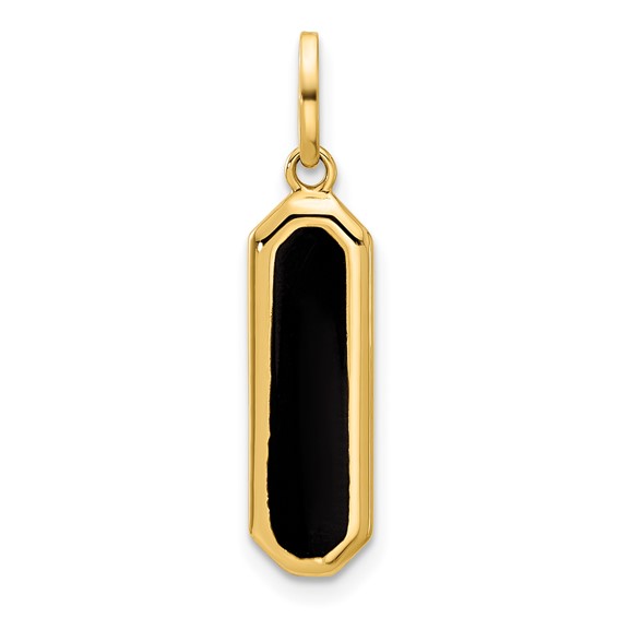 Leslie's 14K with Black Enamel Polished Pendant