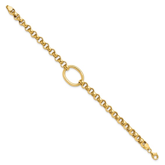 Leslie's 14K Polished Oval Fancy Link Bracelet
