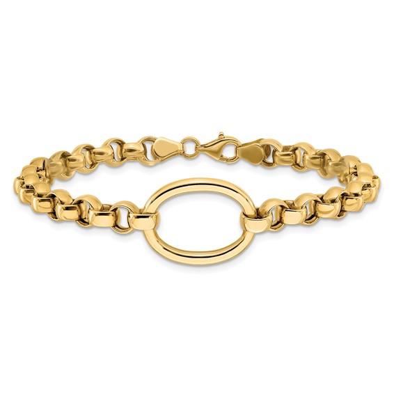Leslie's 14K Polished Oval Fancy Link Bracelet