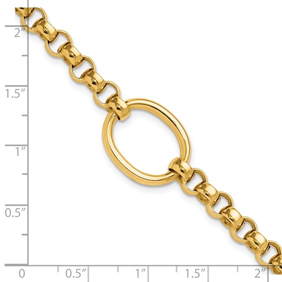 Leslie's 14K Polished Oval Fancy Link Bracelet