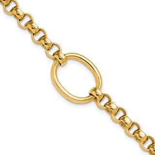Leslie's 14K Polished Oval Fancy Link Bracelet