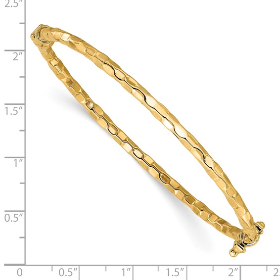 Leslie's 14K Polished and Textured Hinged Bangle