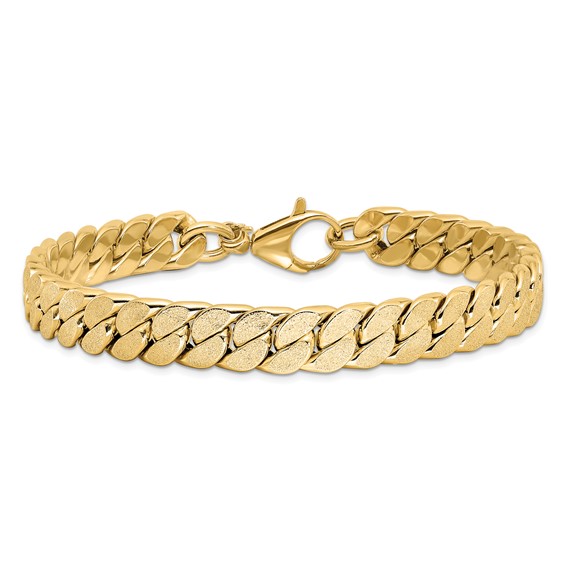 Leslie's 14K Polished Textured Reversible Men's Bracelet