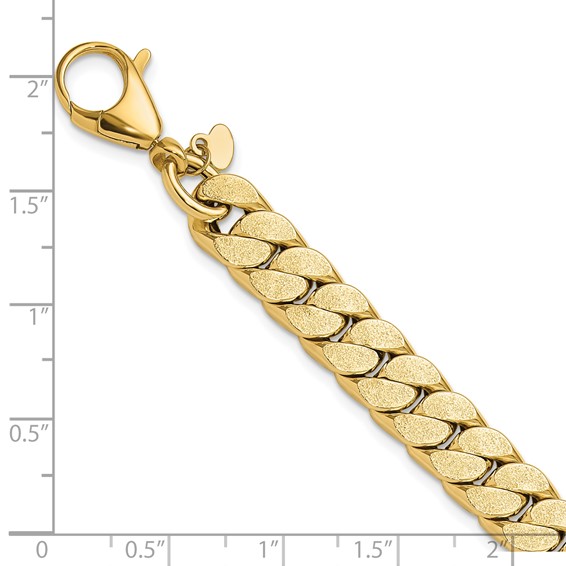 Leslie's 14K Polished Textured Reversible Men's Bracelet