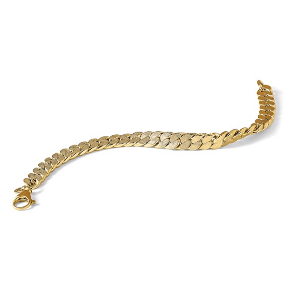 Leslie's 14K Polished Textured Reversible Men's Bracelet