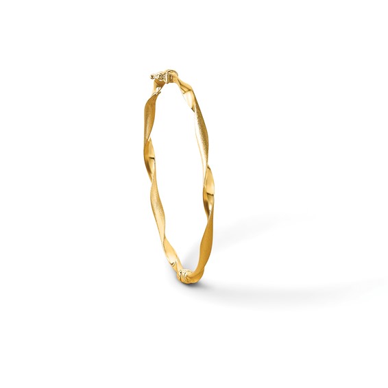 Leslie's 14K Polished and Brushed Twisted Hinged Bangle