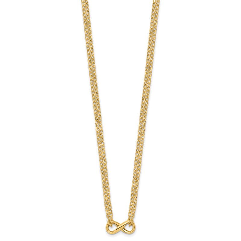 14K Polished 2-Strand Infinity Necklace