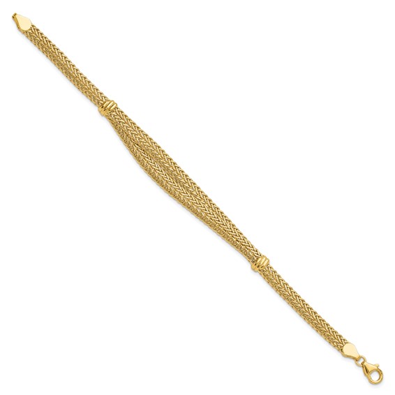 Leslie's 14K Polished and Textured Fancy Bracelet