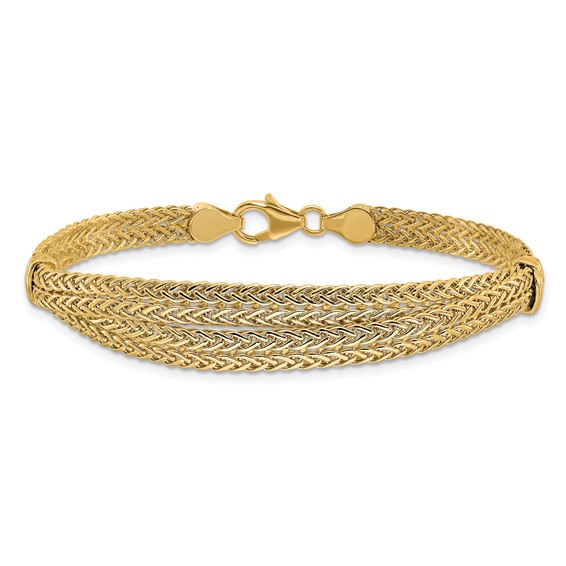 Leslie's 14K Polished and Textured Fancy Bracelet