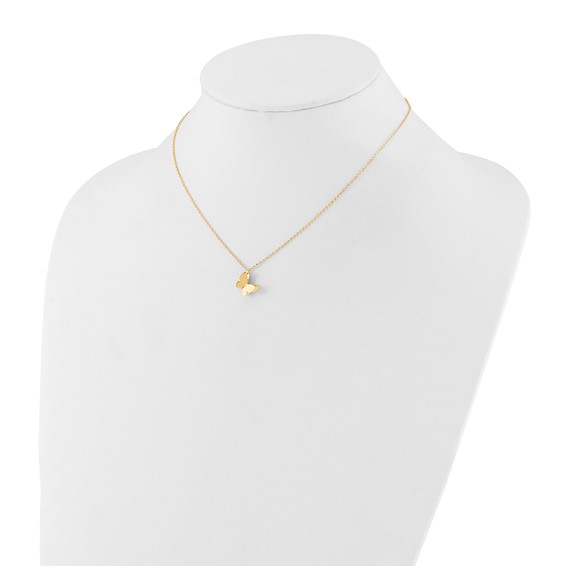 Leslie's 14K Polished Butterfly Charm with 2in ext. Necklace