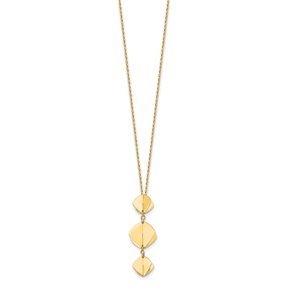 Leslie's 14K Polished Fancy Dangle Pendant Plus 2in ext. Necklace