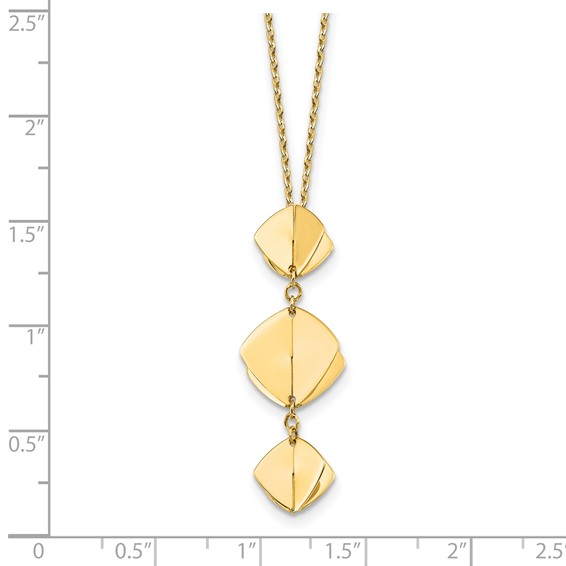 Leslie's 14K Polished Fancy Dangle Pendant Plus 2in ext. Necklace