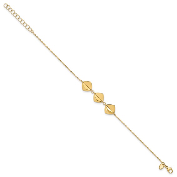 Leslie's 14K Polished Fancy with 1in ext. Bracelet