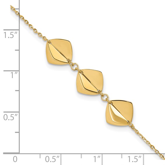 Leslie's 14K Polished Fancy with 1in ext. Bracelet