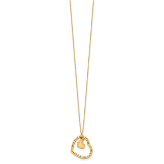 Leslie's 14K Polished Heart Pendant Necklace