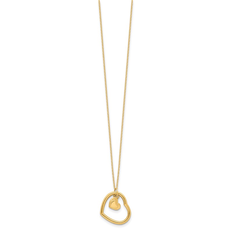 14K Polished Heart Pendant Necklace