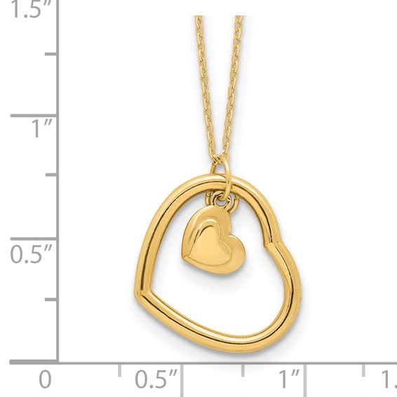 Leslie's 14K Polished Heart Pendant Necklace