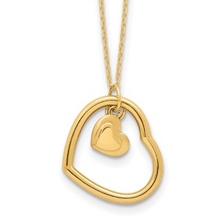 Leslie's 14K Polished Heart Pendant Necklace