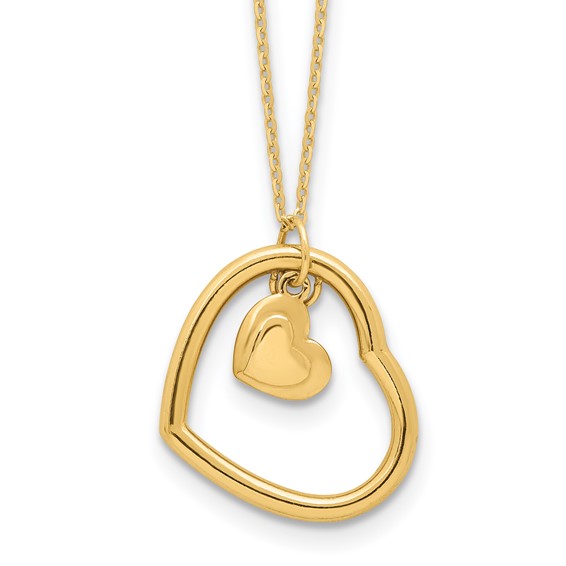 Leslie's 14K Polished Heart Pendant Necklace