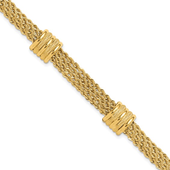 Leslie's 14K Polished and Diamond-cut Fancy Bracelet