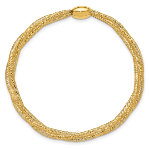 Leslie's 14K Mesh Twist Slip-on Stretch Bracelet