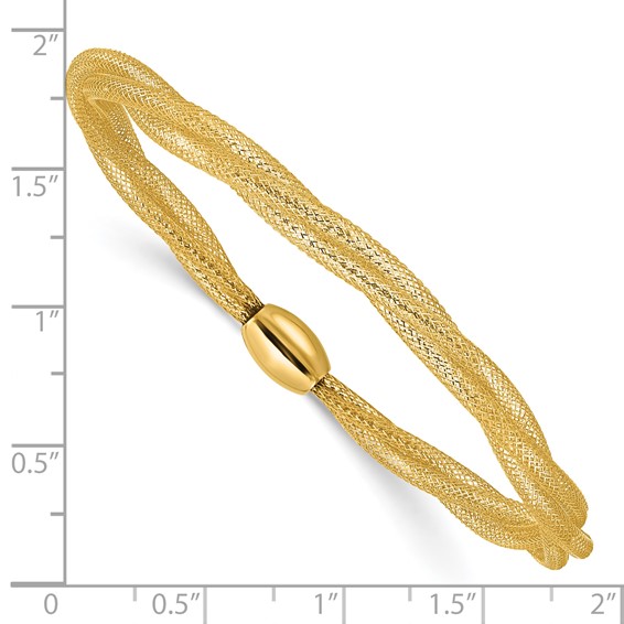 Leslie's 14K Mesh Twist Slip-on Stretch Bracelet
