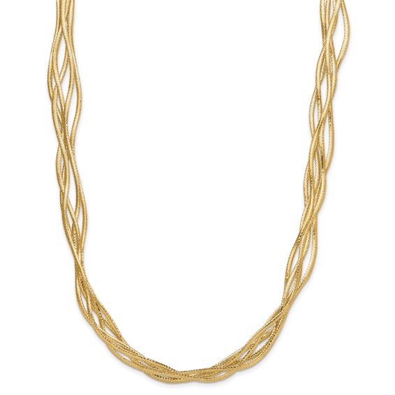 Leslie's 14K Mesh Diamond-cut 4-strand Wave Necklace