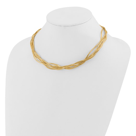 Leslie's 14K Mesh Diamond-cut 4-strand Wave Necklace