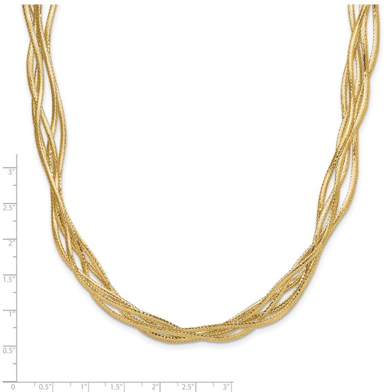 Leslie's 14K Mesh Diamond-cut 4-strand Wave Necklace
