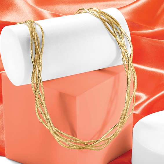 Leslie's 14K Mesh Diamond-cut 4-strand Wave Necklace