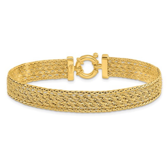 Leslie's 14K Polished and D/C Fancy Woven Bracelet