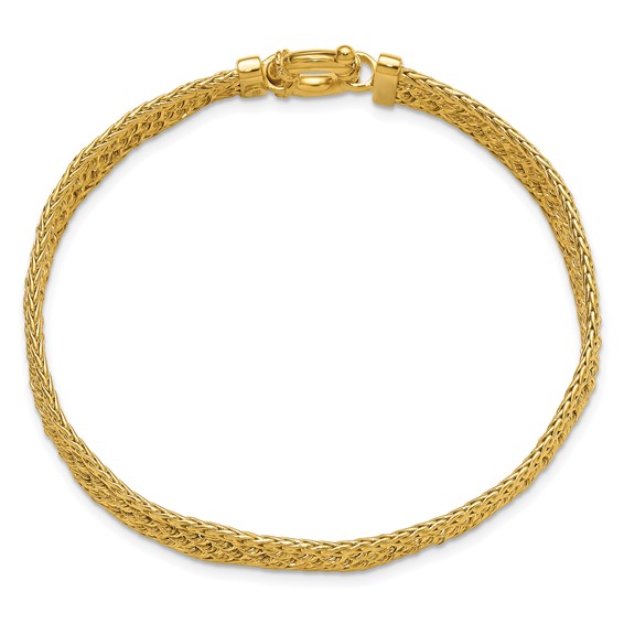 Leslie's 14K Polished and D/C Fancy Woven Bracelet
