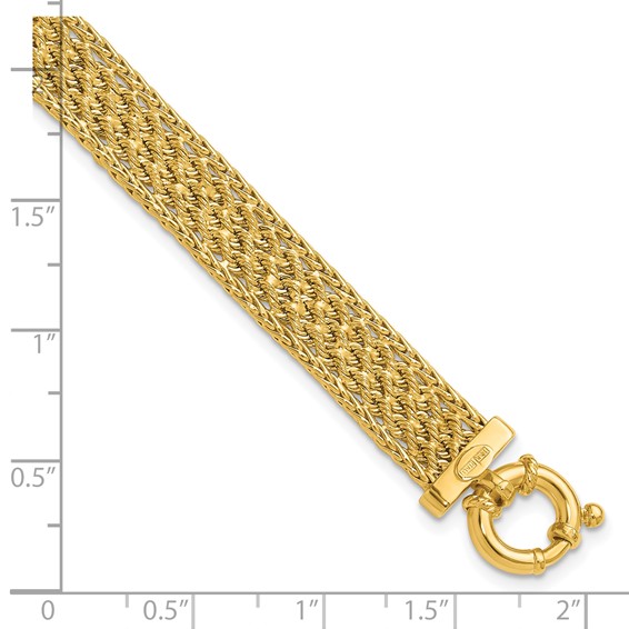 Leslie's 14K Polished and D/C Fancy Woven Bracelet