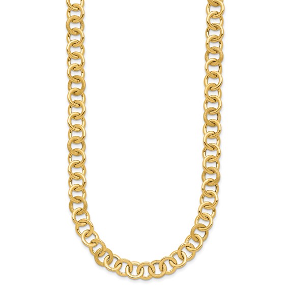 Leslie's 14K Polished and Satin Fancy Circle Link Necklace