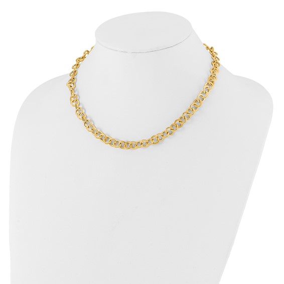 Leslie's 14K Polished and Satin Fancy Circle Link Necklace