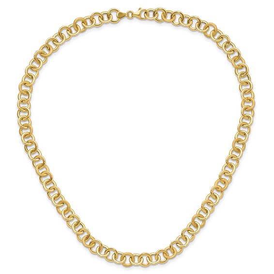 Leslie's 14K Polished and Satin Fancy Circle Link Necklace