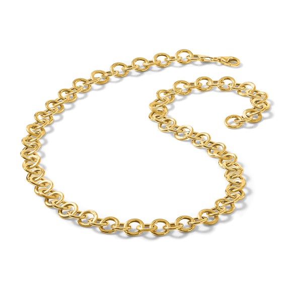 Leslie's 14K Polished and Satin Fancy Circle Link Necklace