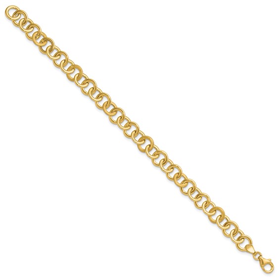 Leslie's 14K Polished and Satin Fancy Circle Link Bracelet