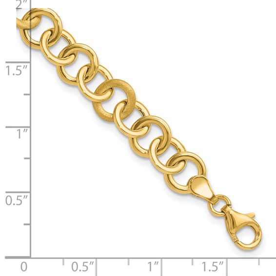 Leslie's 14K Polished and Satin Fancy Circle Link Bracelet