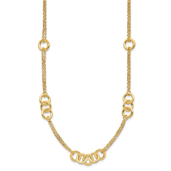 Leslie's 14K Polished 2-strand with Circles Necklace