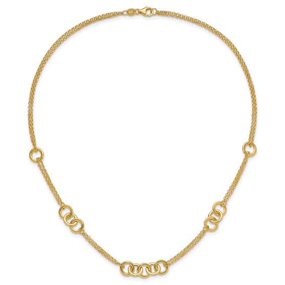 Leslie's 14K Polished 2-strand with Circles Necklace